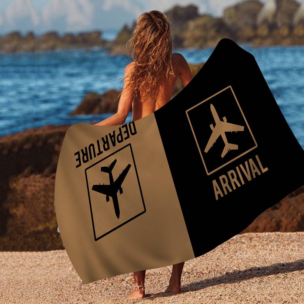 Arrivals And Departures Big Microfiber Beach Towels Quick Dry Towel Sand Beach Towels Pool Towel for Travel Swim Pool Yoga
