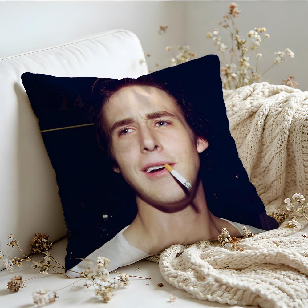 Cushion Cover  Linen  SkinFriendly Soft Decorative Case For Sofa Home Decor Hot Actor RRyan GGosling Pillow Cover