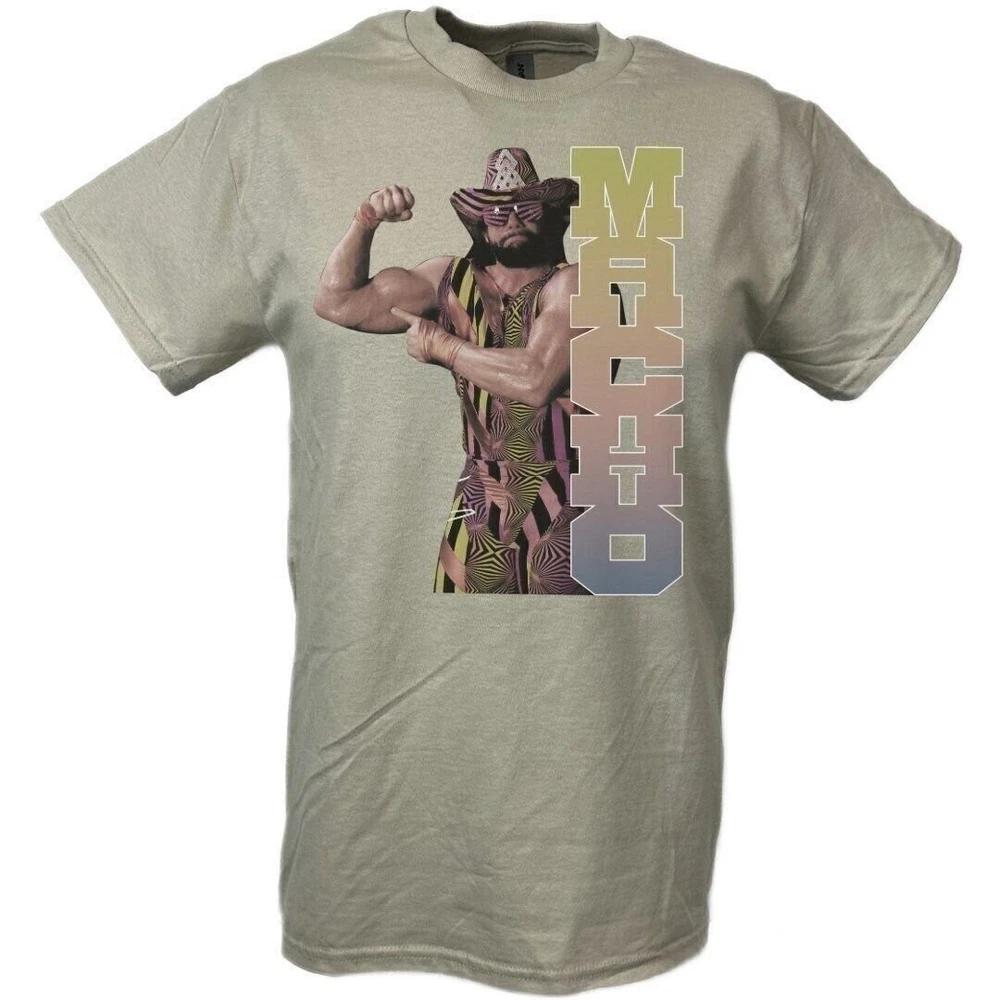 Macho Unisex Randy Savage Bicep Flex Tan Tshirt