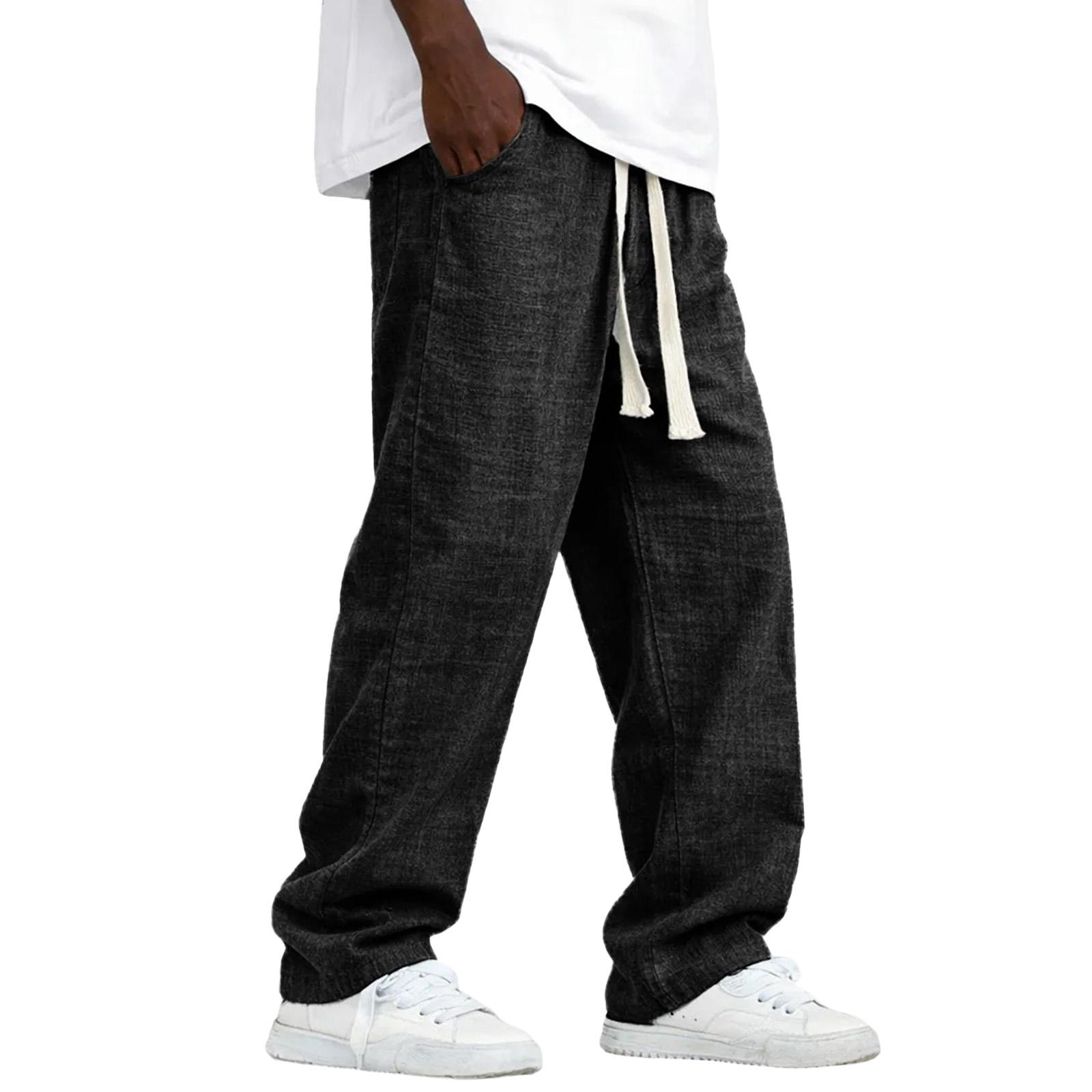 Men s Cotton Linen Trousers Men s Casual Fashionable Cotton Linen Trousers L