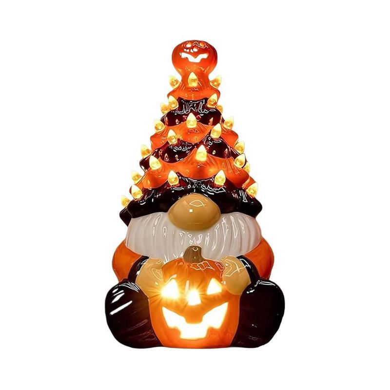 Halloween Dwarf Decoration Gnome Pumpkin Resin Tree for Indoor Outdoor Decoration