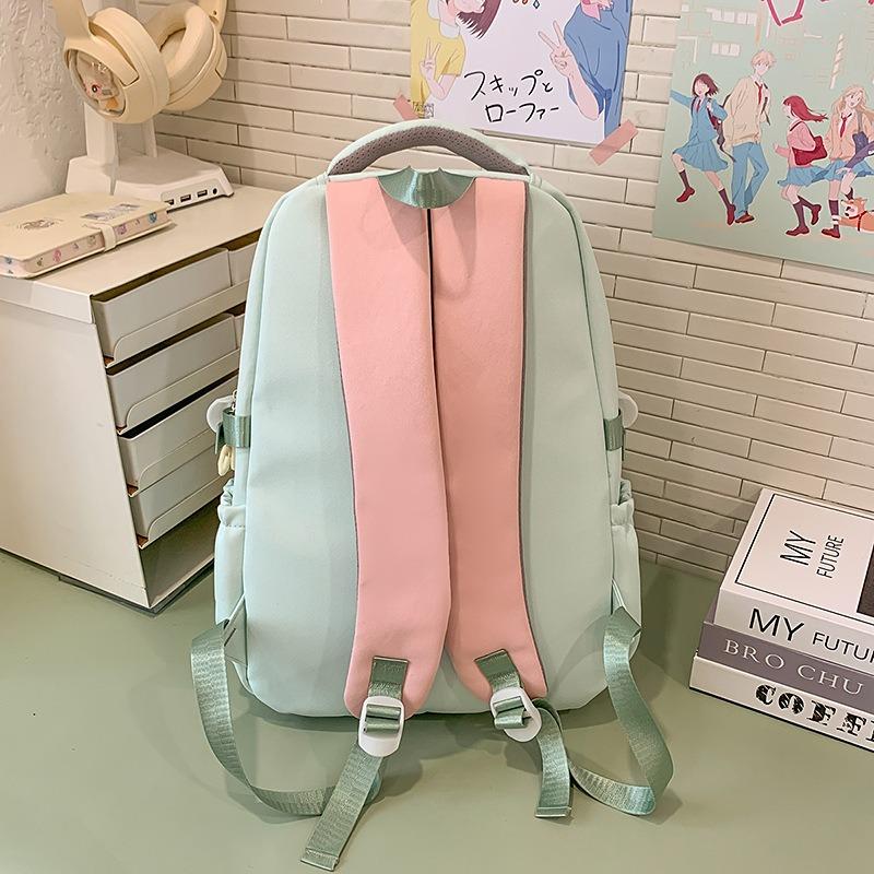New High-value, Fresh and Sweet Candy-colored Contrasting Backpack, Large-capacity Backpack for Junior High School Students