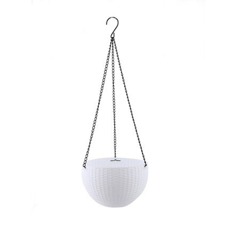 

Hanging Basket Selfwatering Flower Plant Pot Planter Chain Home Garden Decor M-21*14cm белый