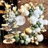 139pcs Green Sage Balloon Arch Kit Garland Wedding Decoration Matte White Ballon Birthday Party Baby Shower Decor