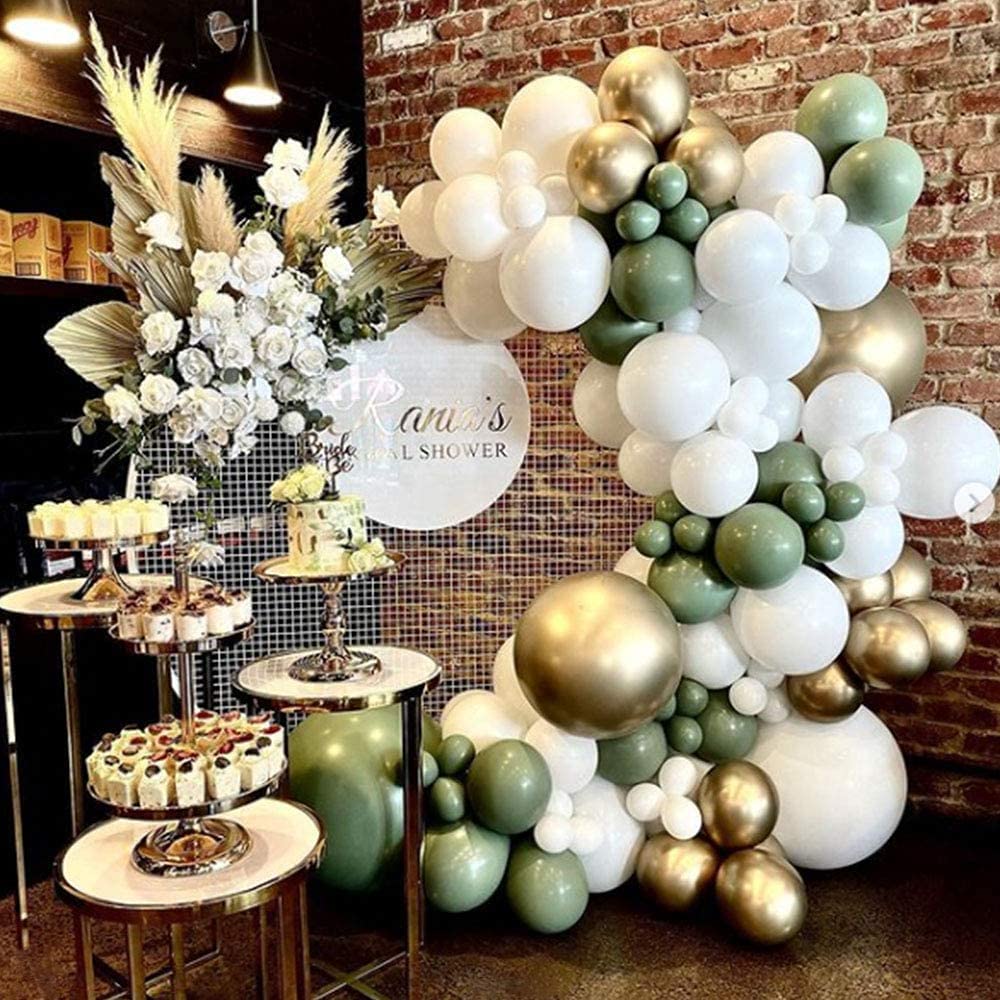 Kit Decorazioni Festa Bohémien Verde Salvia E Oliva - Lanterne, Ventagli E Farfalle 3D