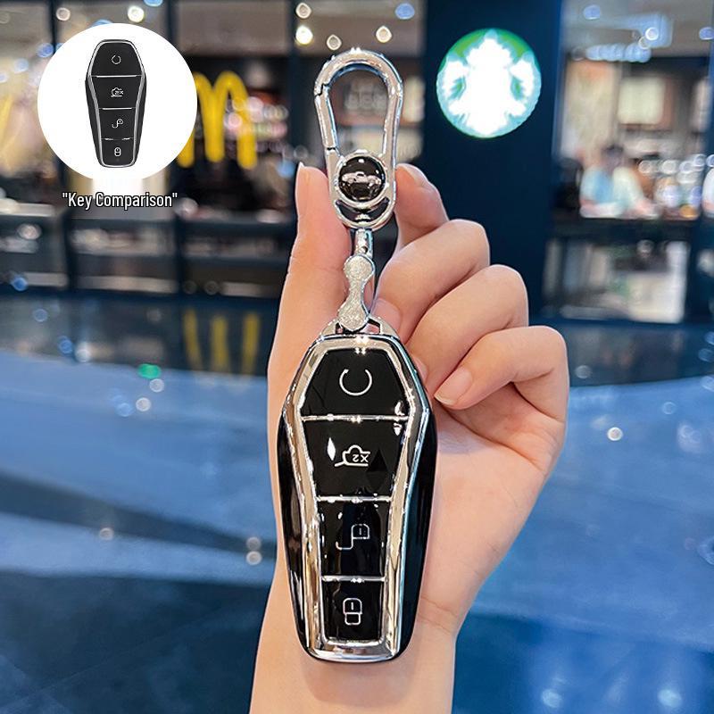 Etui na kluczyk BYD: Kompatybilny z Dolphin, Seagull, Song Plus, Qin DMI, Han EV, Tang, Seal, 06, Yuan Pro - Pokrowiec na brelok