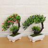 Ornamento Topiária Pinheiro Bonsai Artificial Decoração de Casa Simulação Vaso Plantas Realistas