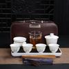 Cha Xun Dehua Ceramic Portable Tea Set with Ink Wash Jiangnan Dry Brewing Tray