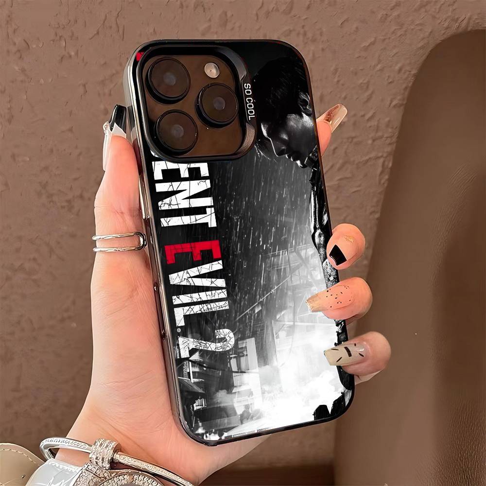 Game R-Resident E-Evil Phone Case for iPhone 17 17Air 16 15 14 13 12 11 Pro Max Plus Colorful Silver