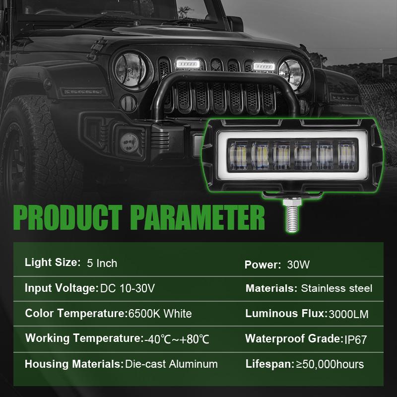 5 Inch LED Pods 7D LED Light Bar Work Light DRL Ruunning Headlight Offroad Driving Fog Lamp 12V 24V For Car Truck Trailer SUV RV