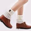 Short Women Crochet Boot Cuffs Socks Topper Gaiters Winter Button Cable Knitted Solid Color Elastic Leg Warmers Gifts
