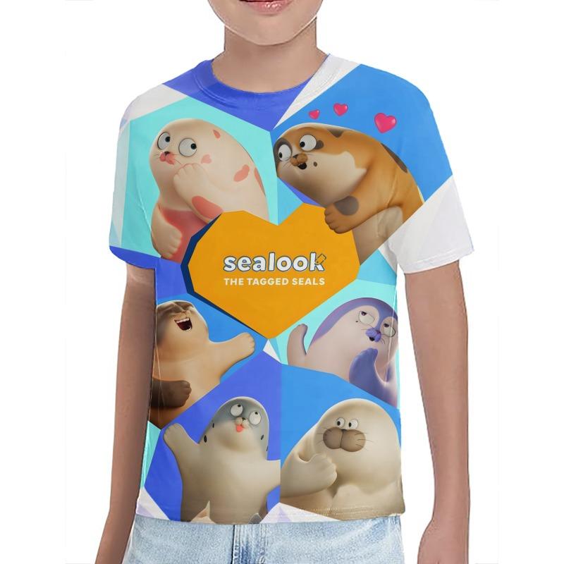 

SEALOOK Children Cartoon 3D Print T Shirts Summer O-neck High Quality Boys Childrens Clothing 3D Cartoon Print Crewneck Tees Cute Tops 110