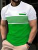 Fashion Men's T-Shirt Striped Pattern Short Sleeve Tee Summer Striped 3D Print Street Trend Simple Oversized Casual T-Shirt Men