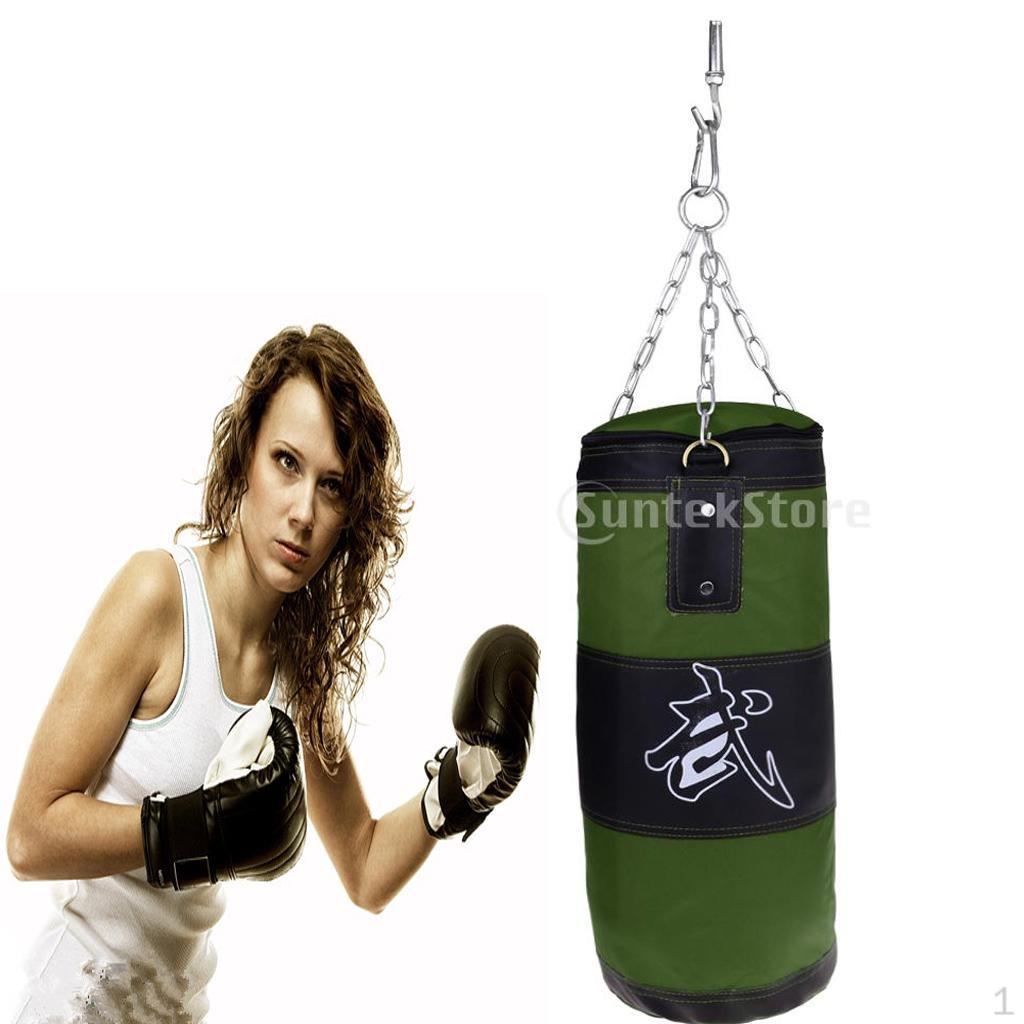 Boxing Punching Sandbag Martial Art Kickboxing Training Olive Green