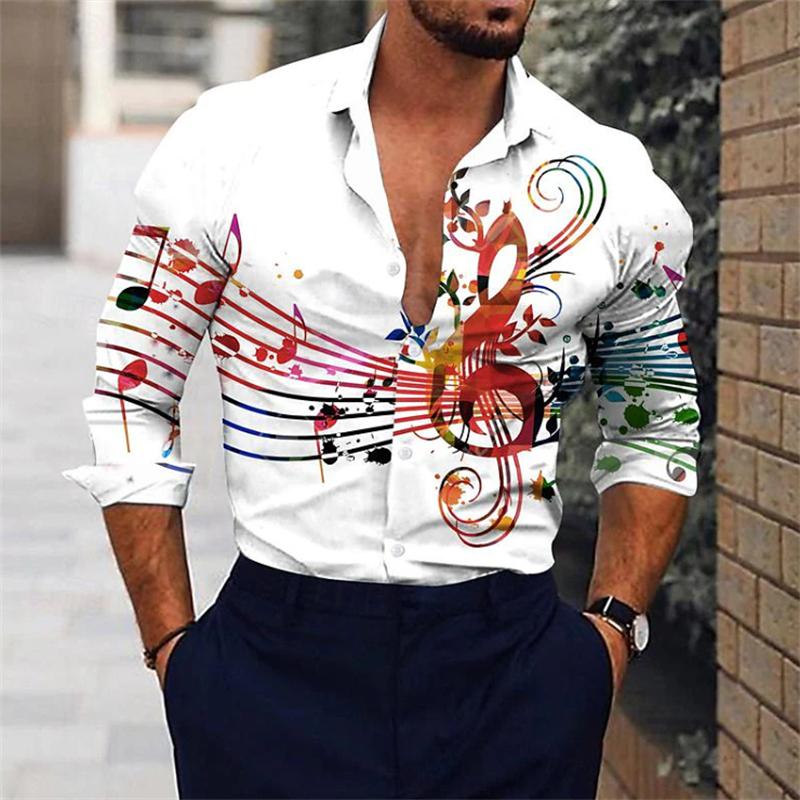Men's Shirt Pattern Shirt 3D Printed Shirt Outdoor Street Long Sleeved V-neck Clothing Fashion Designer Casual and Comfortable
