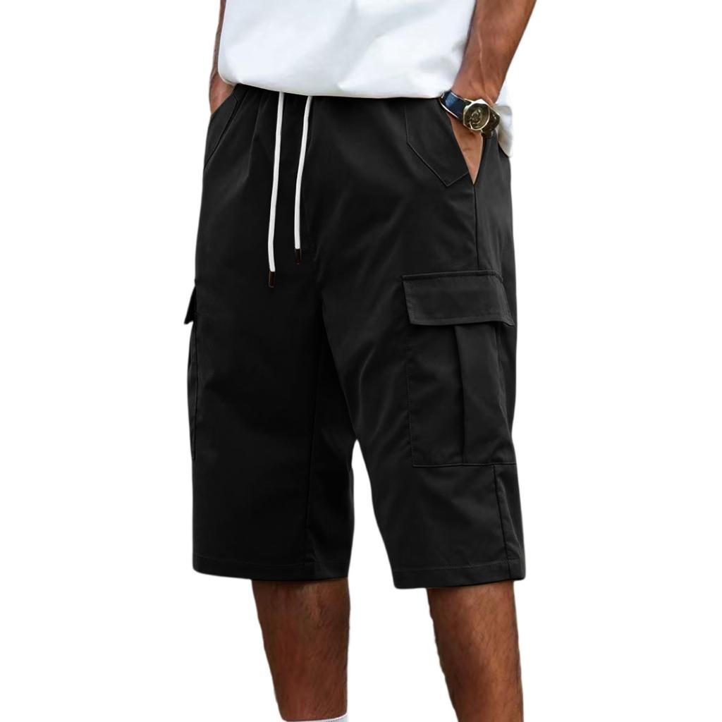 Men's Summer Loose Outdoor Sports, Multi-pocket Work Shorts, Casual Pants, Stretch Waist, Three-inch Pants