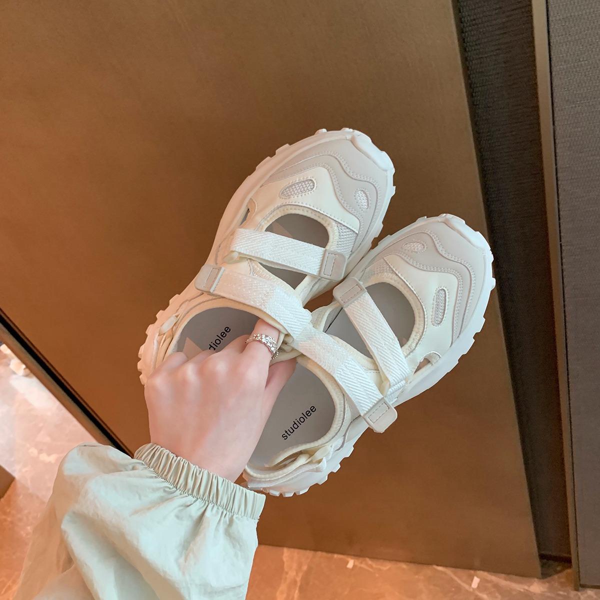 

[Shei Su Yinyin] Ghost Horse Girl~ Leisure Sports Daddy Thick-soled Mary Jane Conch Sandals Women s Summer 40 белый