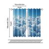 2 Pcs   Filtering Curtains (excluding Rods   Non-movable   Without Batteries) Blue Sky & White Clouds for Use In Bedrooms and