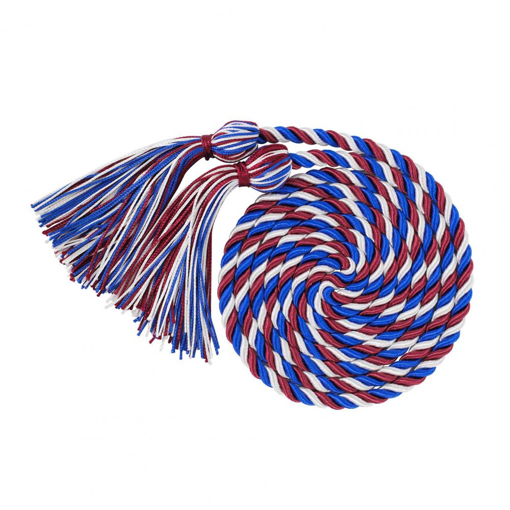 1.7m Graduation Honour Rope Hanger Thick Twisted Rope with Tassel Color-Blocking Tight Knitting Bachelors Master Honour Rope
