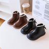 Autumn Children Boots Leather Girls Ankle Boots  Lace Butterfly-knot  Rubber Sole  Toddler Kids Boots EU 21-30