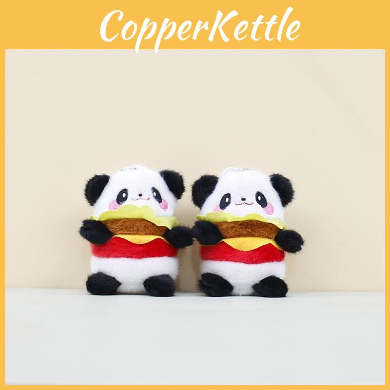 Plush Panda Hamburger Toy Keychain Stuffed Doll Pendant Bag Decoration Gift Kids