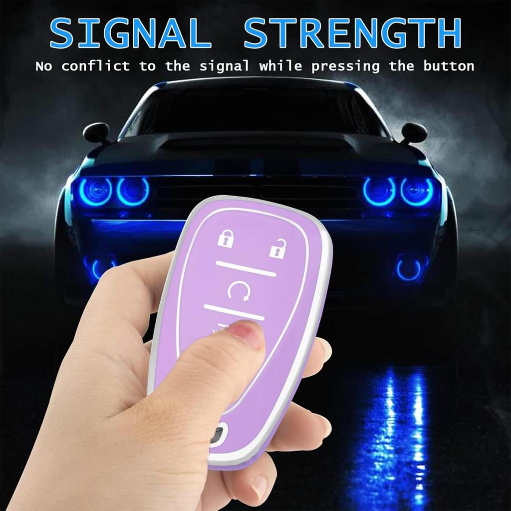 Für Chevy Autoschlüsselhülle mit Schlüsselanhänger, Weiche TPU-Schlüsselhülle Schale Vollschutz für 2016-2021 Chevy Equinox Malibu Camaro Cruze Blazer Traverse Trax