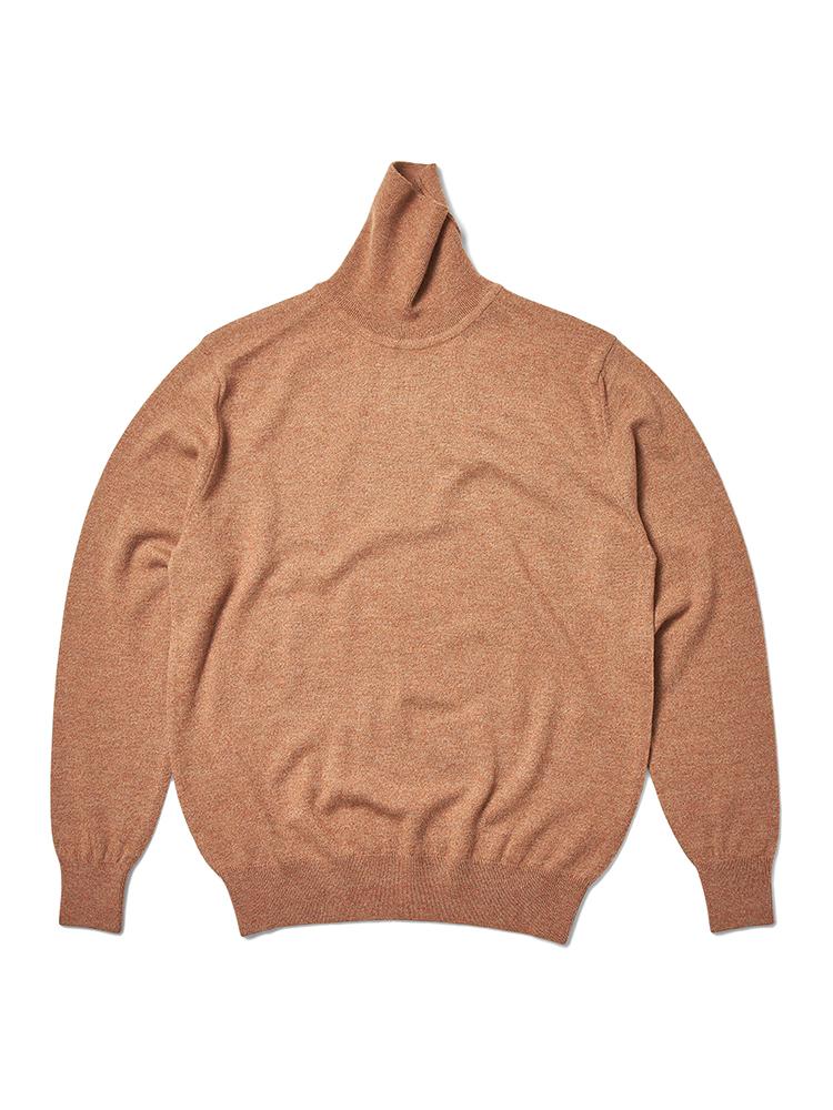 Berno Turtle-Neck Knit Tweed-Orange Tweed-Orange/Xl