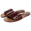 ZARA Slip-On Open-Back Soft Leather Slide Sandals Women footwear Dark-Brown Yellow 3612610709