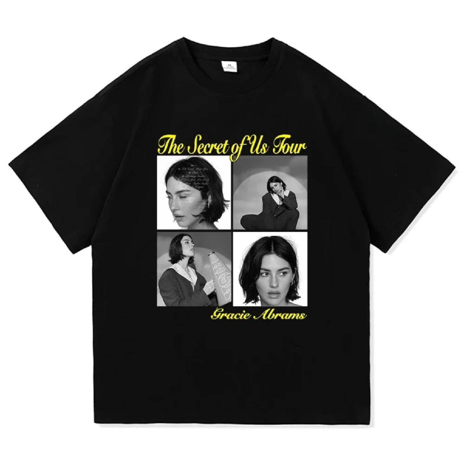 

Gracie Abrams Risk The Secret of Us The Eras Tour T Shirt Men_Women Aesthetic Retro T-Shirt Unisex New Album Tees Shirts S чёрный