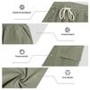 Men's Linen Solid Color Casual Holiday Shirt and Shorts Set