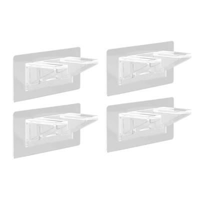 Picchetti adesivi per supporto mensole Staffa divisoria per armadio Clip di supporto per mobili Appendiabiti a muro Adesivo per cucina bagno