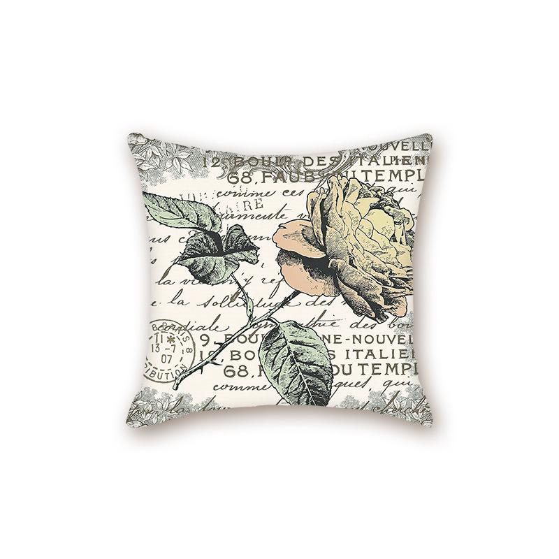Retro Stamp Series Decorative Sofa & Bedside Lumbar Pillowcase