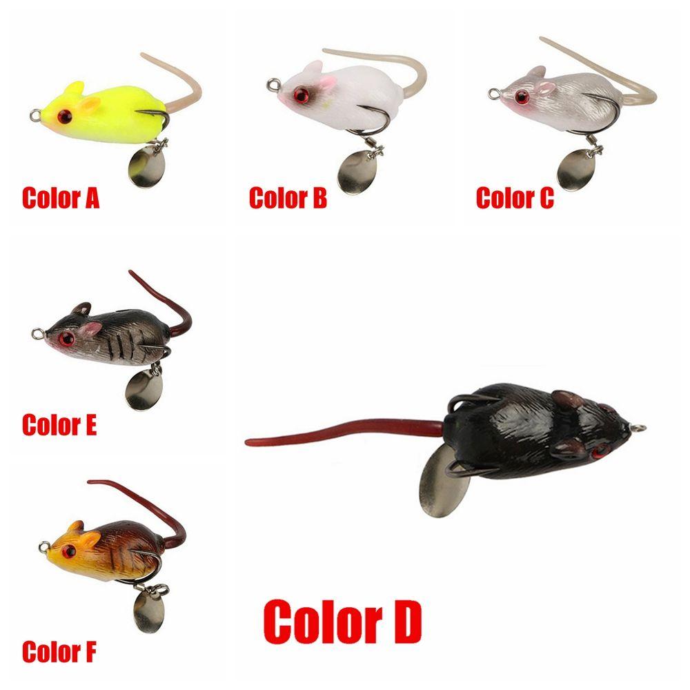 5.5cm/10.5g Hot Lifelike eyes Wobblers  Soft Mouse Bait Snakehead Hooks Fishing Lures Spinner Spoon
