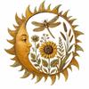 Weatherproof Metal Wall Art Aged Finish Outdoor Garden Decor  Outdoor Garden