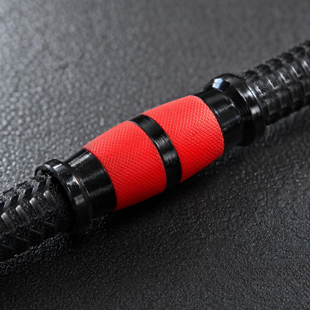 3PCS Threaded Ends Dumbbell Handle Set Steel Black and Red Dumbbell Weight Bar Set Weight Lifting чёрный/красный
