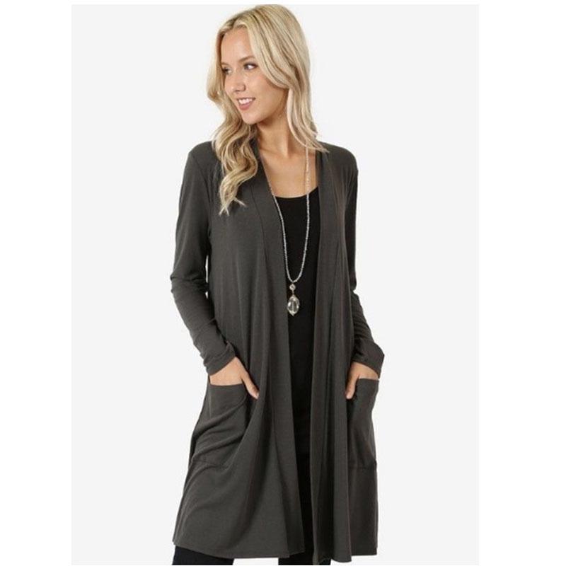 Autumn Winter Women Cardigans Casual Warm Coat Mid-length Knitted Outerwear With Premium Quality Materials