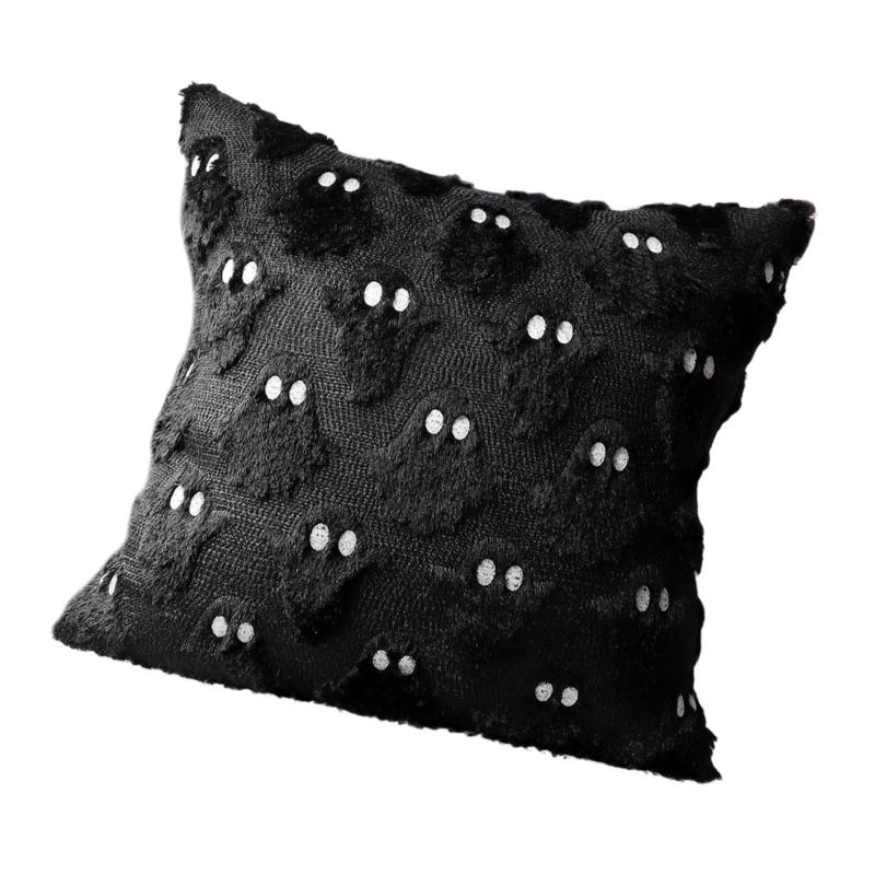 Bat Pattern Specters Themed Pillow Cover for Halloweens Decorations Sturdy Plush Fabric