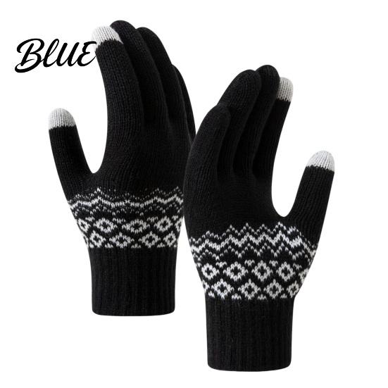 Wind Resistant Thermal Gloves for Outdoor Activities Knit Gloves Thickened Velvet Lining And Elastic Ribbed Cuffs Sports Skiing Extreme Cold