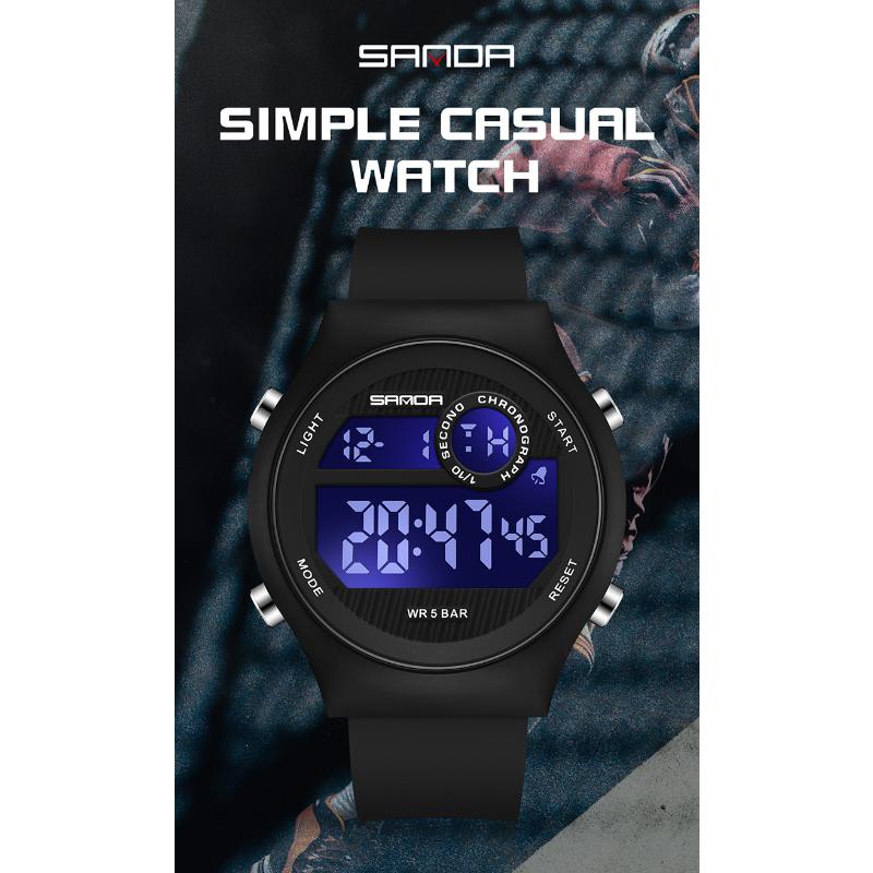 SANDA New Single Movement Electronic Watch Multifunctional Men's and Women's Fashion Outdoor Sports Waterproof Watches