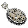 Dalmation Jasper Gemstone 925 Sterling Silver Jewelry Pendant 2.01" SU-10725