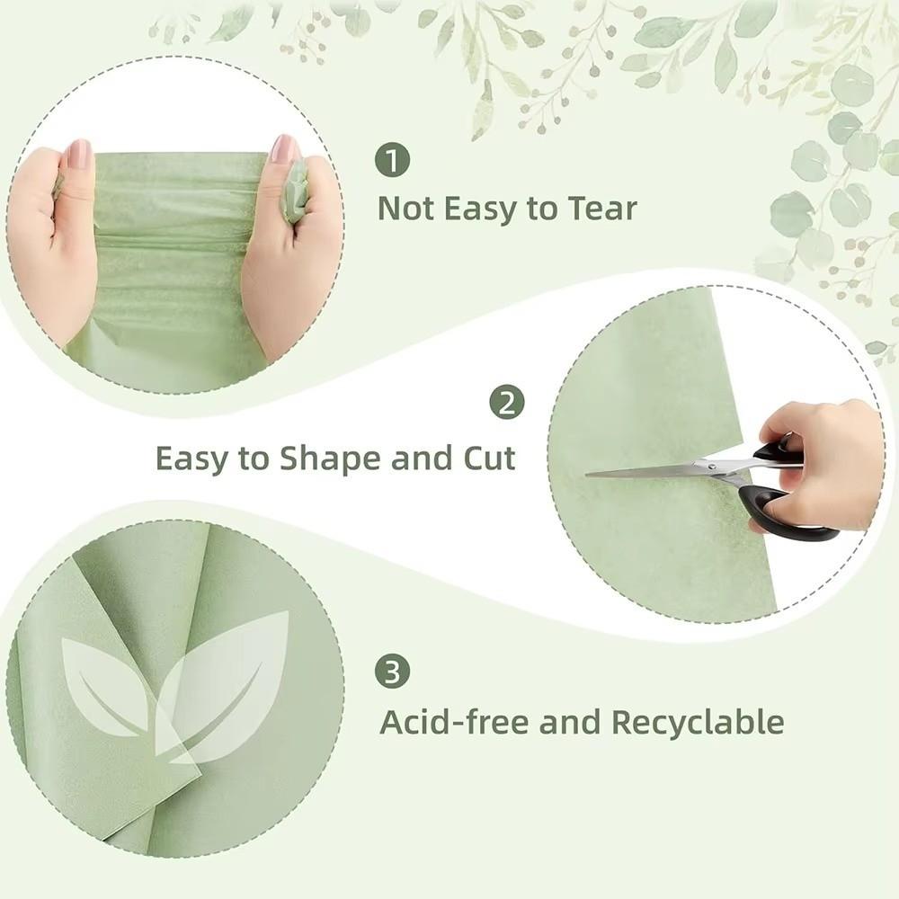 Sage Green Tissue Paper Solid Color Thin Wrap Paper Lightweight Gift Wrapping Paper Birthday