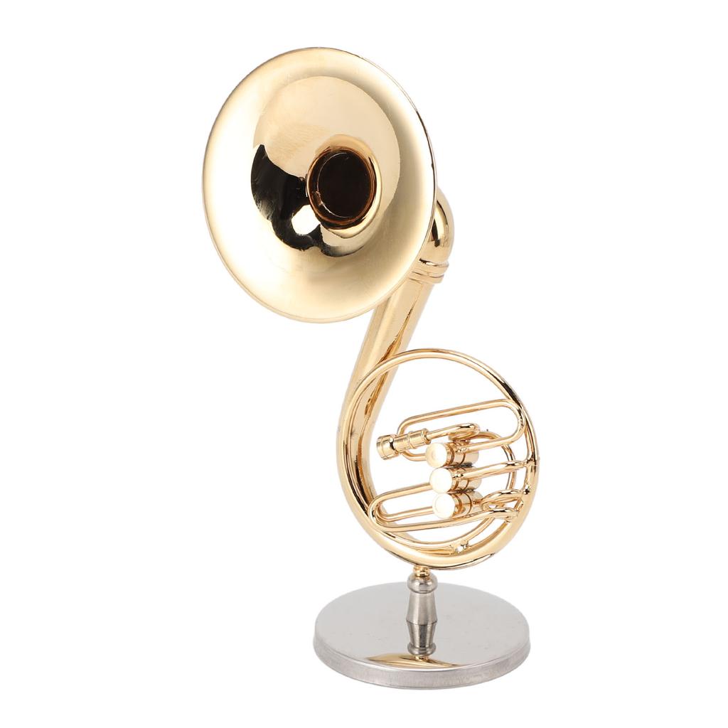 Miniature Sousaphone Sturdy Brass Smoothly Polished Glossy Sousaphone Model with Stand and Case for Home Decor
