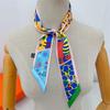 2023 new zebra and manor series, summer printed small streamer, tied bag silk scarf French headband streamer