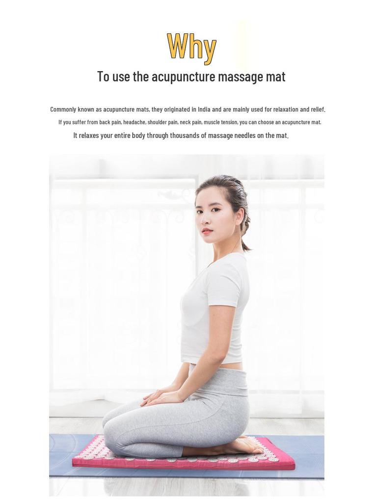 Cross-border Acupuncture & Yoga Meridian Mat with Spiked Acupoint Stimulation for Massage & Physiotherapy