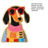 Decorative Brooch Enamel Cartoon Dachshund Design Zinc Alloy Lapel Pin Sweater Dress Suit Lapel Badge Versatile Accessory