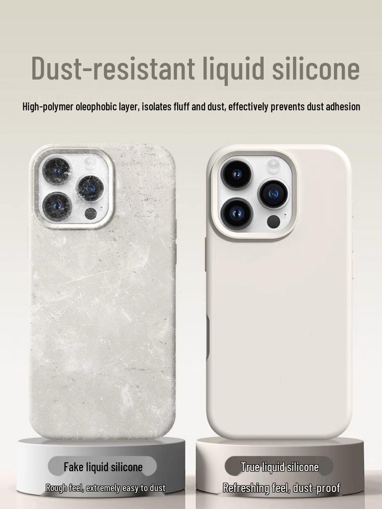 Kryt z tekutého silikonu pro iPhone 17 Pro Max s velkým otvorem a neviditelným magnetickým nabíjením - Kompatibilní s Apple 16, Odolný proti pádu, Nový.