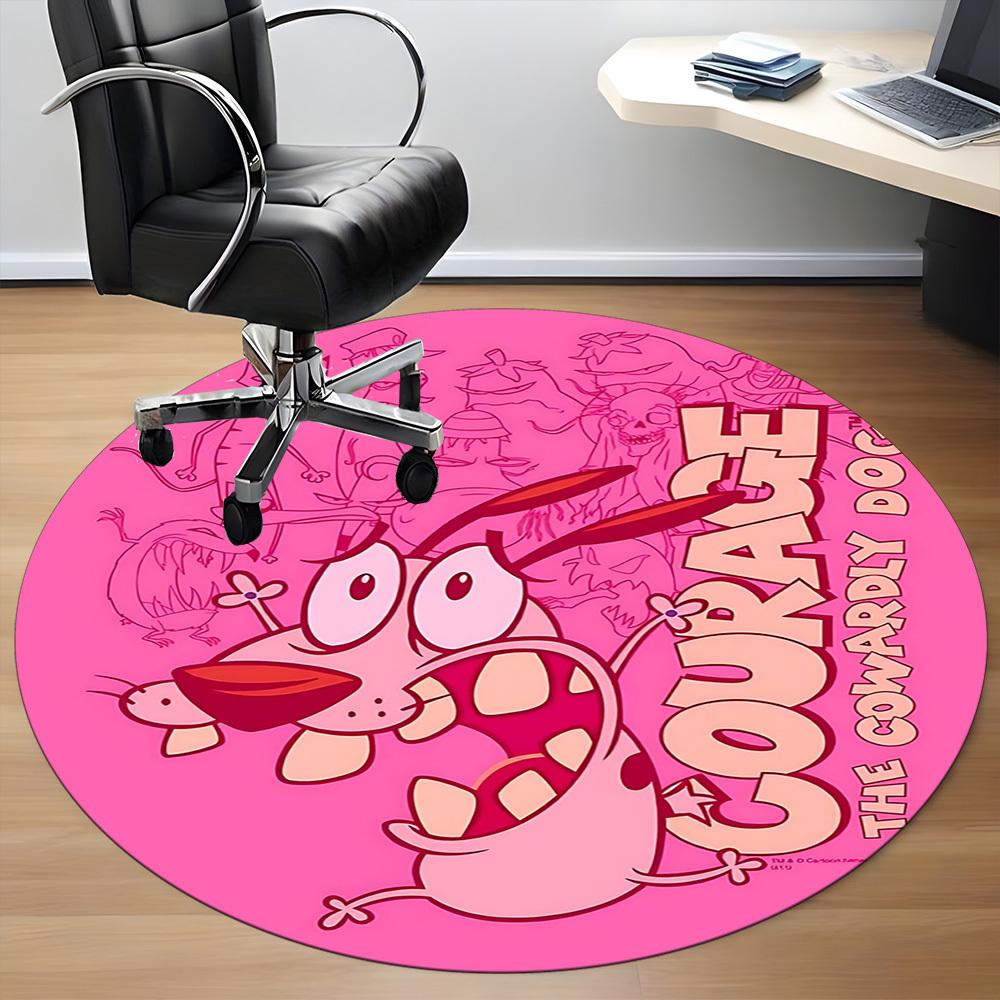 1pc Courage Dog Office Round Area Rug, Under Office Chairs Bedroom Living Room Home Decor, Room Decoa1016077