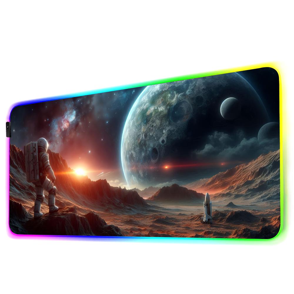 space astronaut Mouse Pad RGB Gaming Mousepad Big LED Pad PC Desk Mat Luminous Mouse Pad Large Keyboard Mats Table Rug With