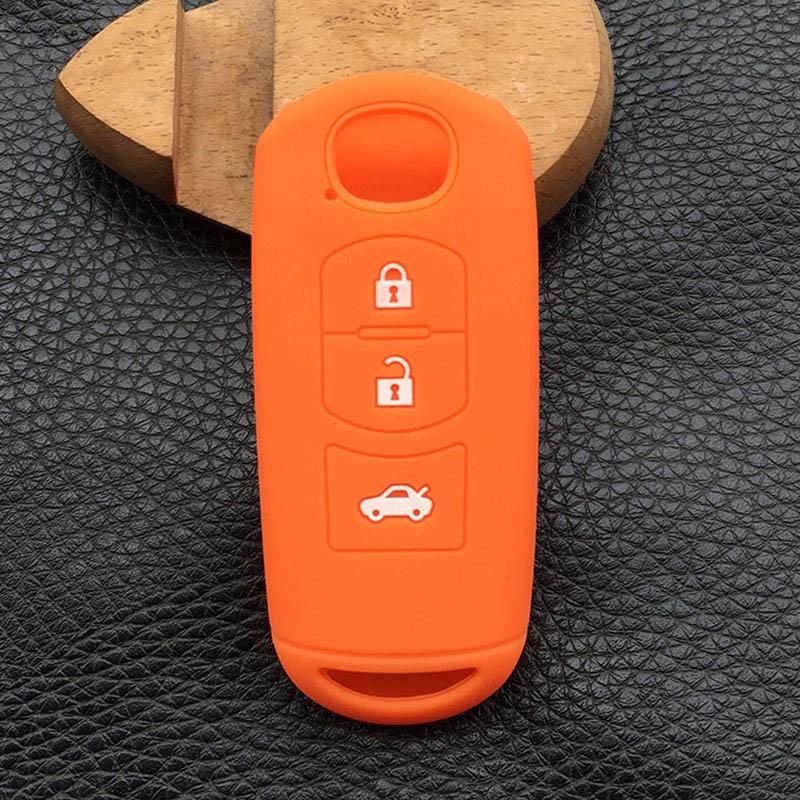 ZAD Silicone rubber car key cover case for Mazda 2 3 5 6 8 Atenza CX5 CX-7 CX-9 MX-5 RX smart 3 button key case cover