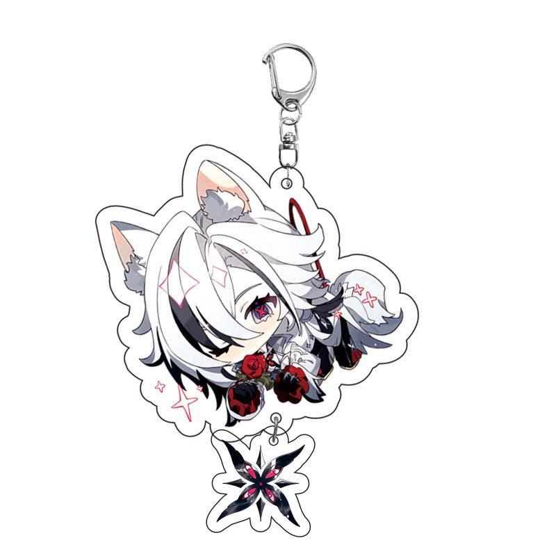 Game Keychains Acrylic Figure School Bag Keychian Holder Key Ring For Children Girl Men Accessories